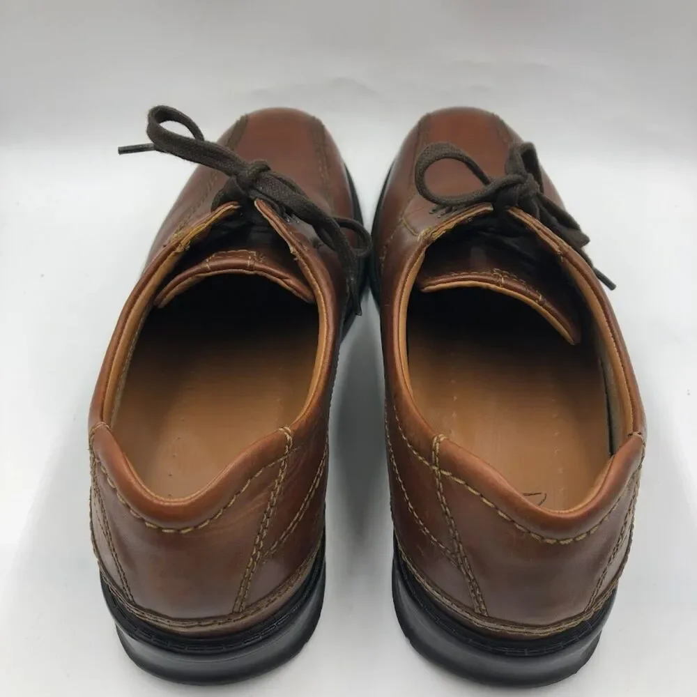 Clarks Men's Brown Leather Size 12M Lace Up Business Casual Comfort Oxfords